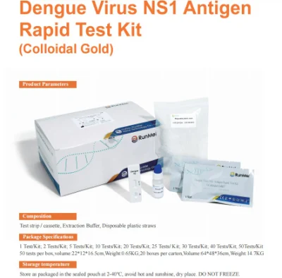 Маркированный CE ISO13485 Обнаружение антигена вируса Денге Дуо (NS1) Производитель, Набор для быстрого домашнего самотестирования Денге Ns1 Цена Малайзия Филиппины Сингапур